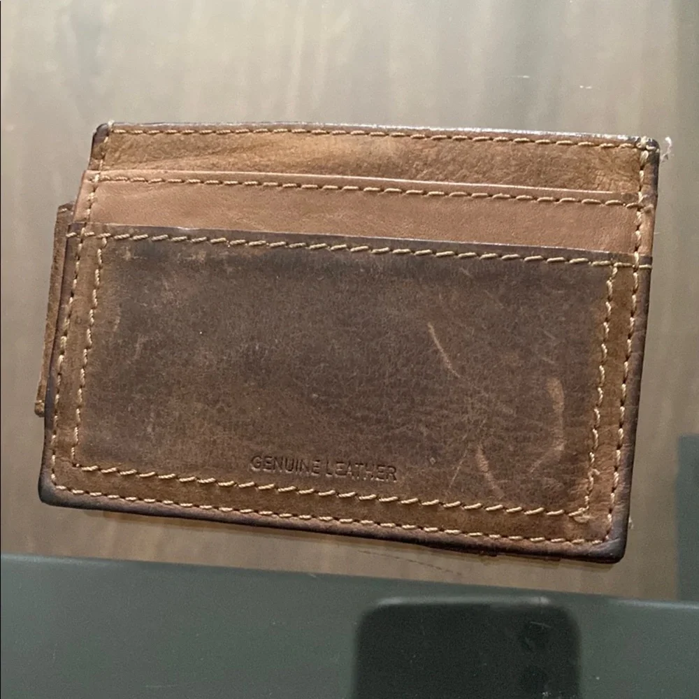 Levi's Brown Leather Money Clip Wallet
